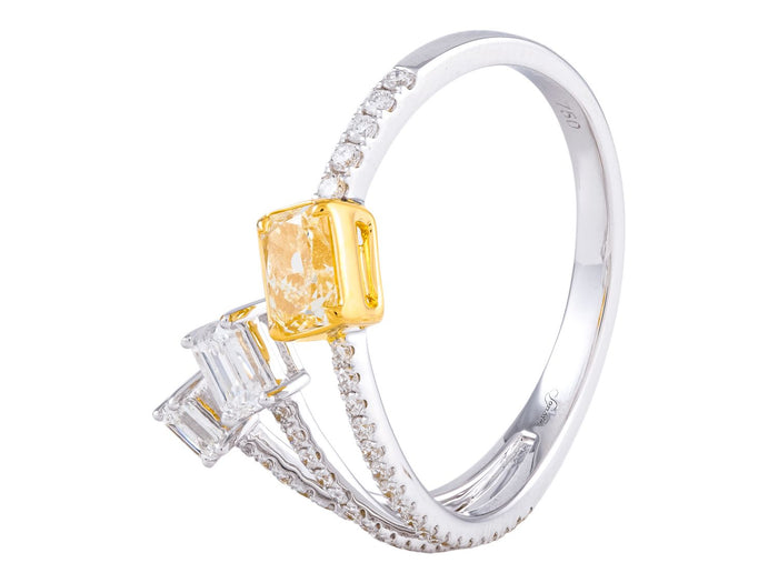 Diamond Band - 18 KT White and Yellow Gold