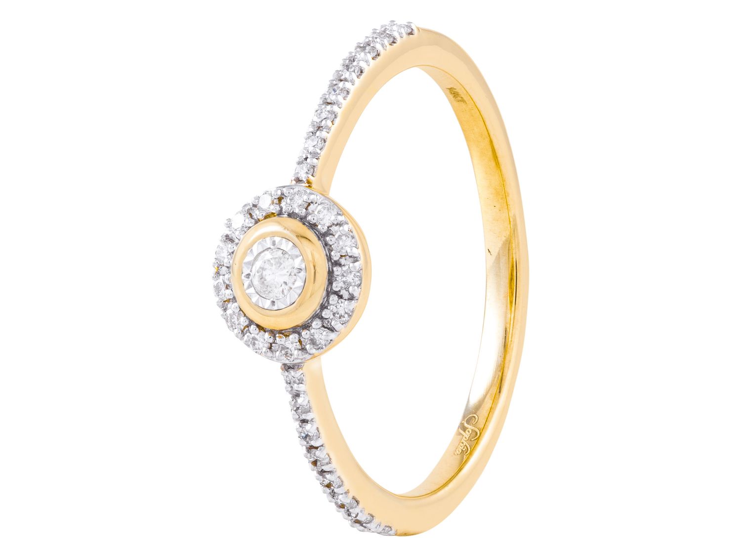 Diamond Ring - 14 KT Yellow Gold