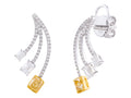 Diamond Earrings - 18 KT White and Yellow Gold