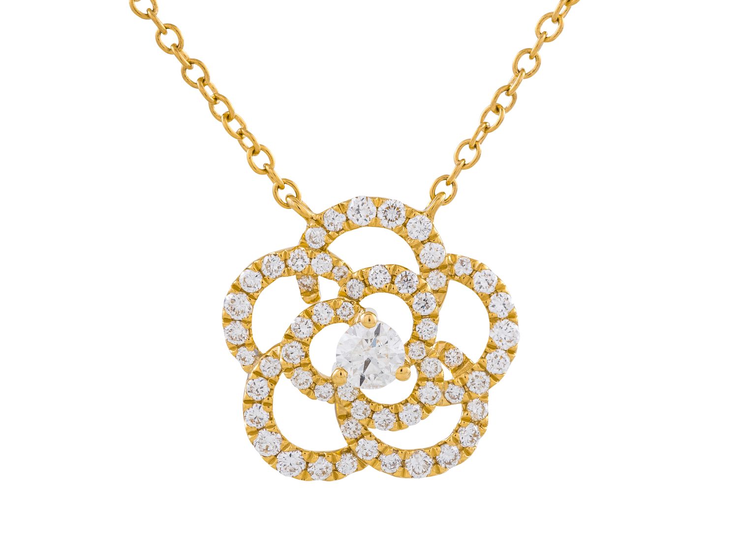 Diamond Necklace - 18 KT Yellow Gold