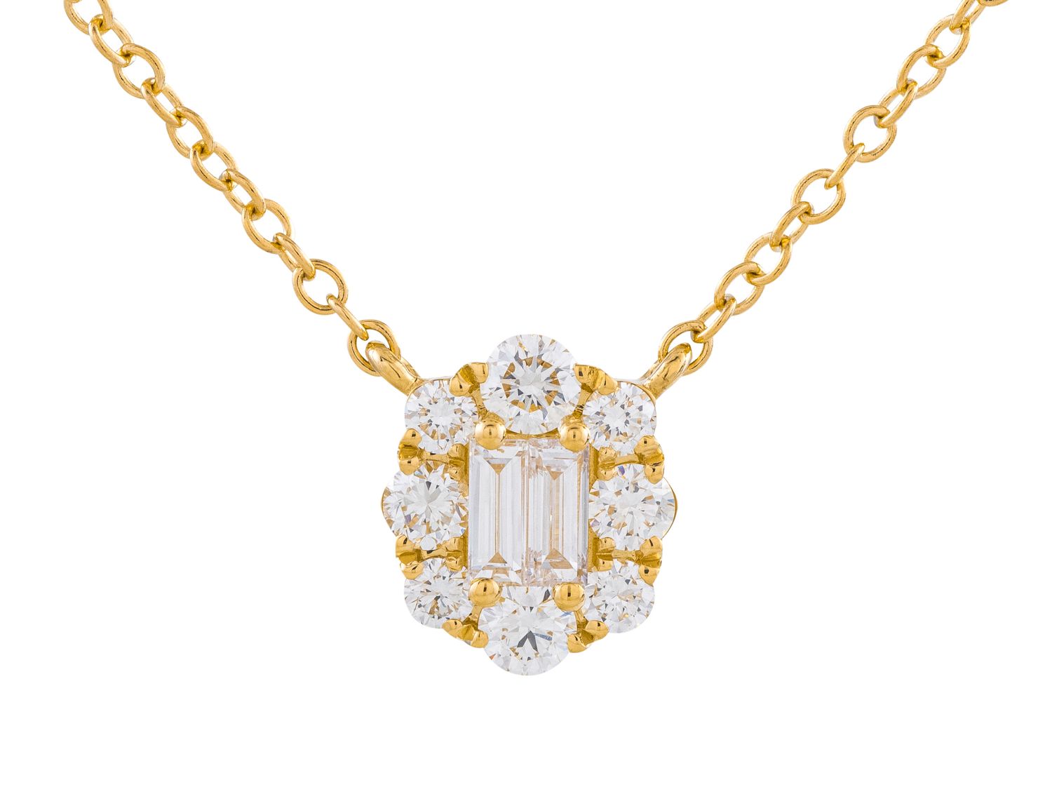 Diamond Necklace - 18 KT Yellow Gold