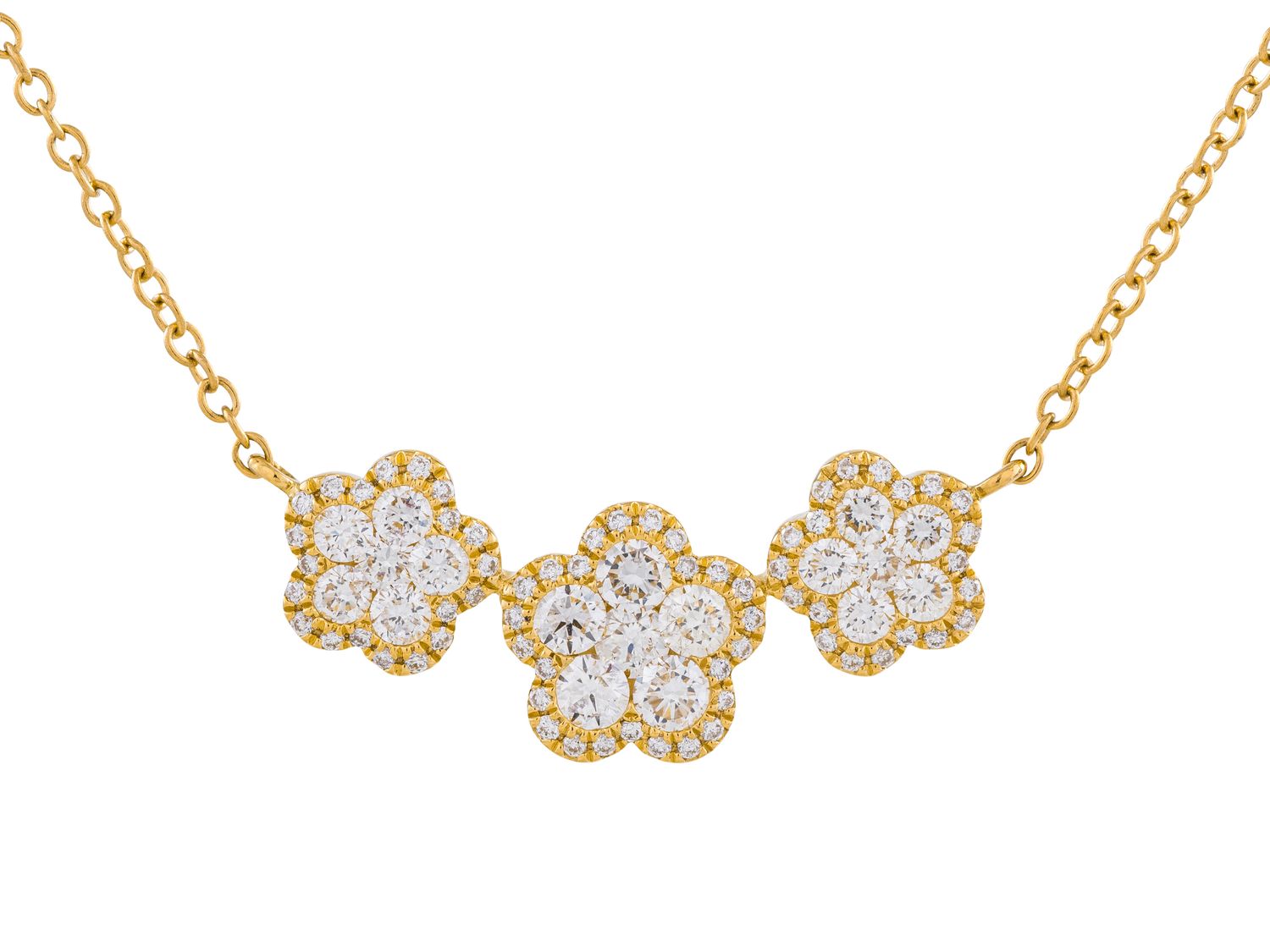 Diamond Necklace - 18 KT Yellow Gold