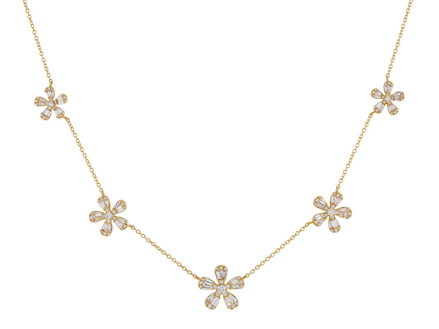 Diamond Necklace - 18 KT Yellow Gold