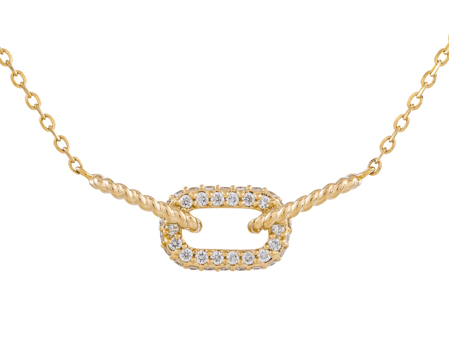 Diamond Necklace - 14 KT Yellow Gold