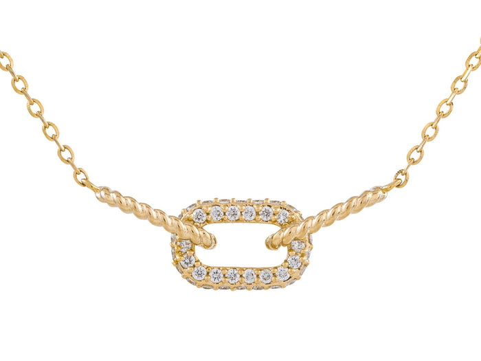 Diamond Necklace - 14 KT Yellow Gold
