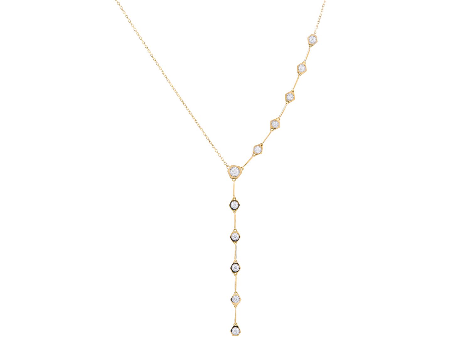Diamond Necklace - 14 KT Yellow Gold