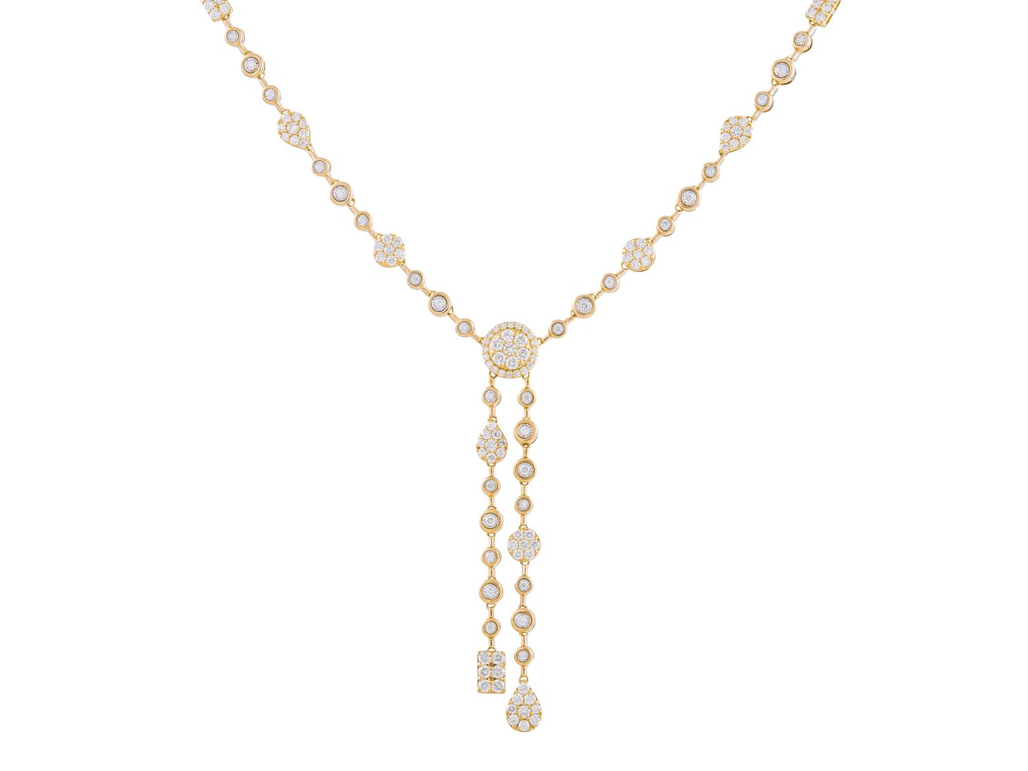 Diamond Necklace - 14 KT Yellow Gold