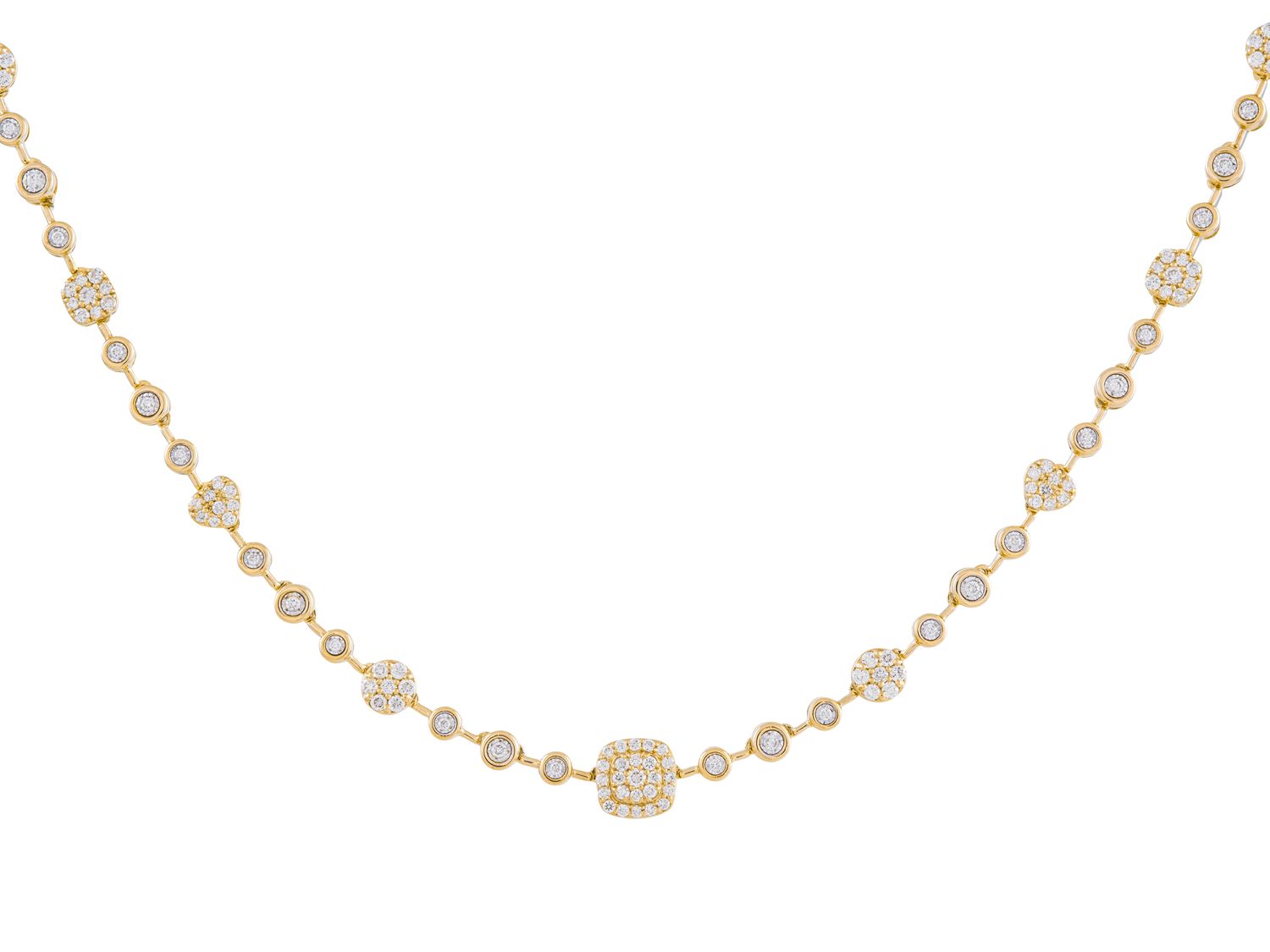 Diamond Necklace - 14 KT Yellow Gold