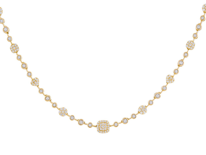 Diamond Necklace - 14 KT Yellow Gold
