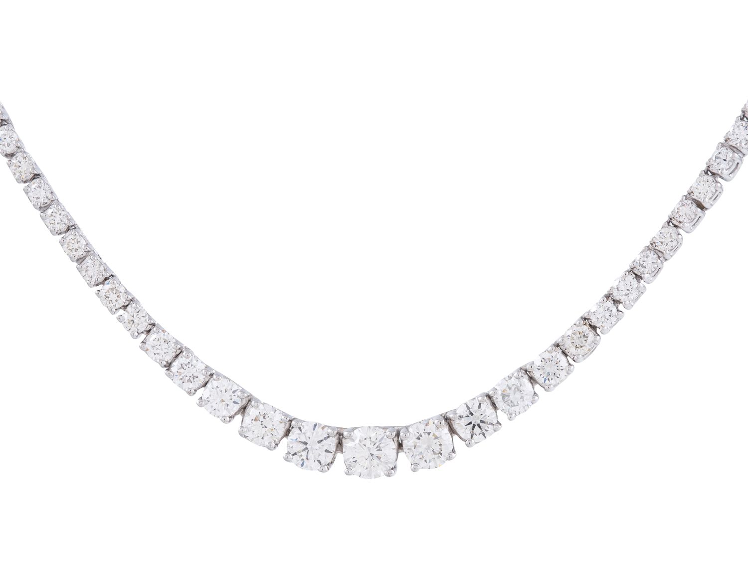 Diamond Necklace - 14 KT White Gold