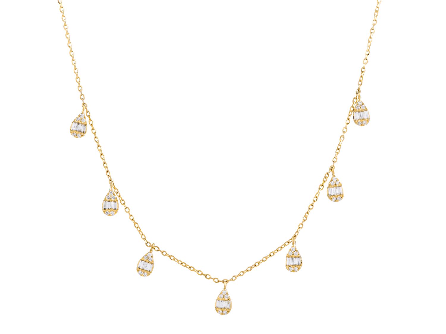 Diamond Necklace - 14 KT Yellow Gold