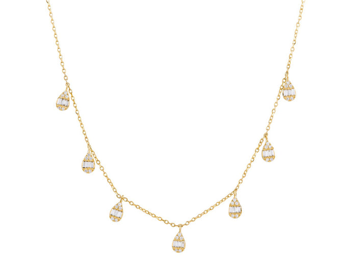 Diamond Necklace - 14 KT Yellow Gold