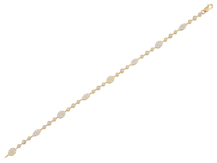 Diamond Bracelet - 14 KT Yellow Gold