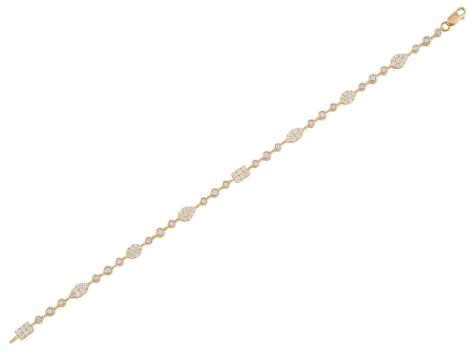 Diamond Bracelet - 14 KT Yellow Gold