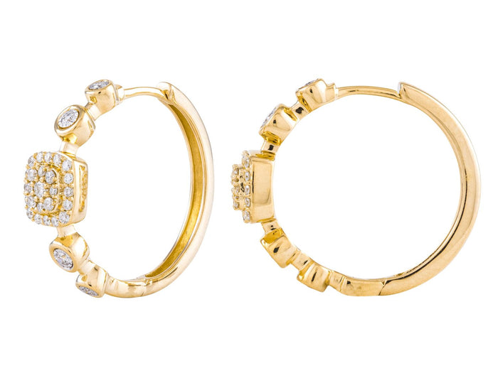 Diamond Earrings - 14 KT Yellow Gold