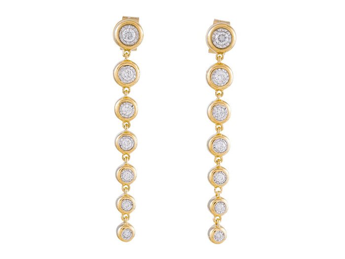 Diamond Earrings - 14 KT Yellow Gold