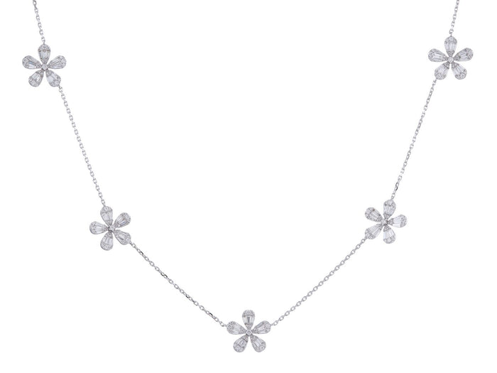 Diamond Necklace - 14 KT White Gold