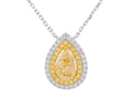 Diamond Necklace - 18 KT White and Yellow Gold