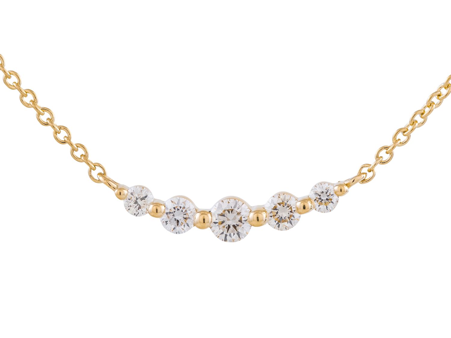 Diamond Necklace - 14 KT Yellow Gold