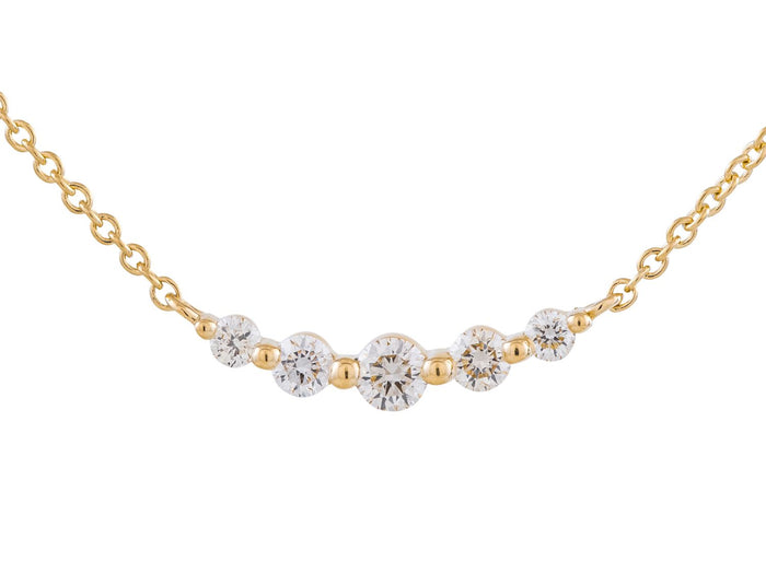 Diamond Necklace - 14 KT Yellow Gold