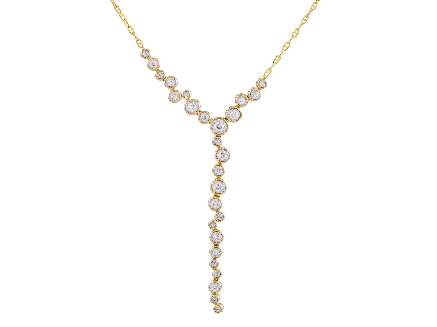 Diamond Necklace - 14 KT Yellow Gold