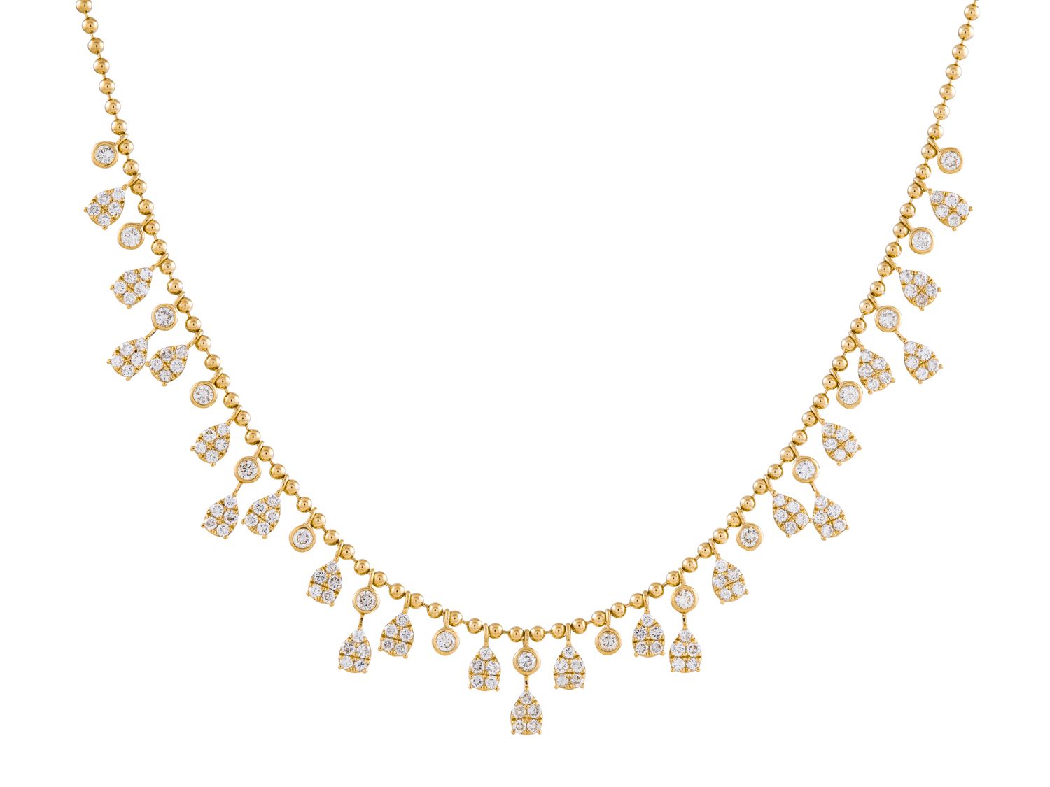 Diamond Necklace - 14 KT Yellow Gold