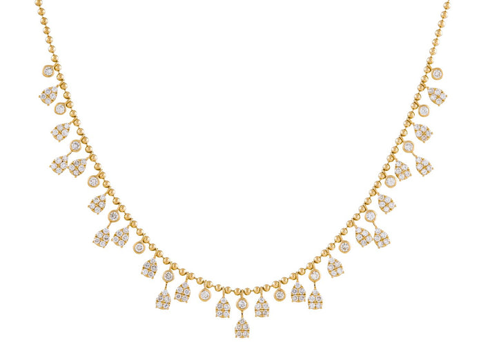 Diamond Necklace - 14 KT Yellow Gold