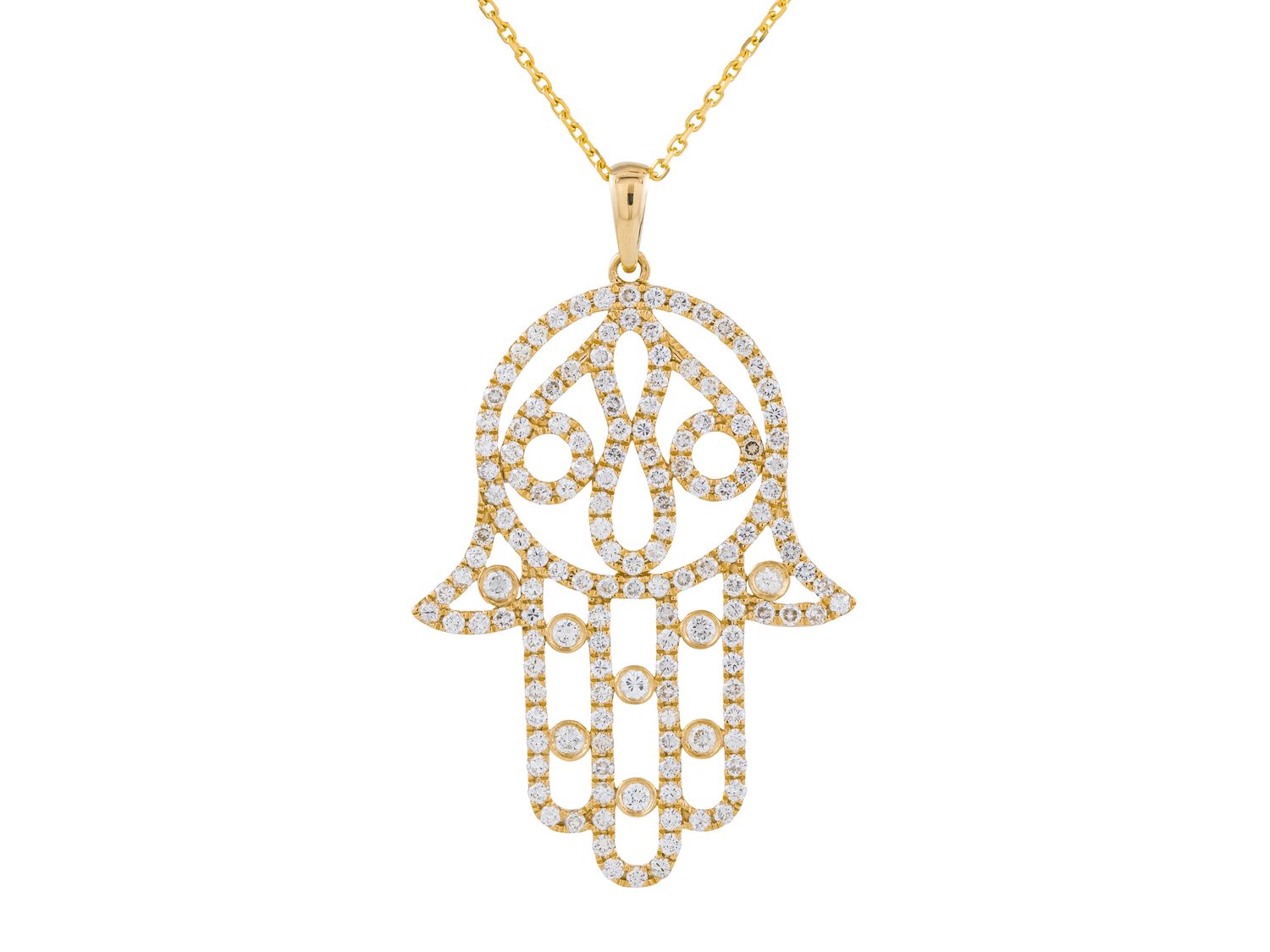 Diamond Necklace - 14 KT Yellow Gold