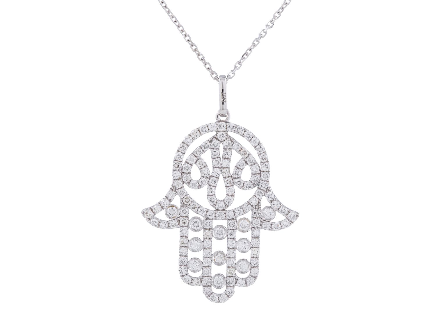 Diamond Necklace - 14 KT White Gold