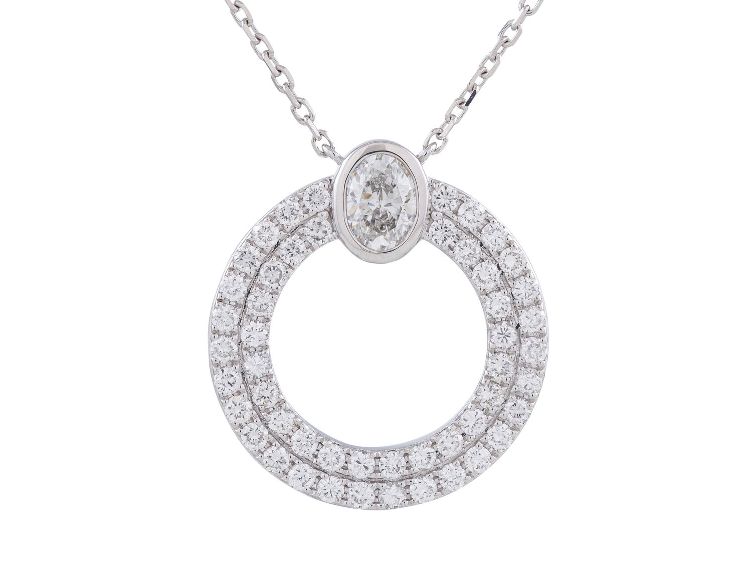 Diamond Necklace - 14 KT White Gold