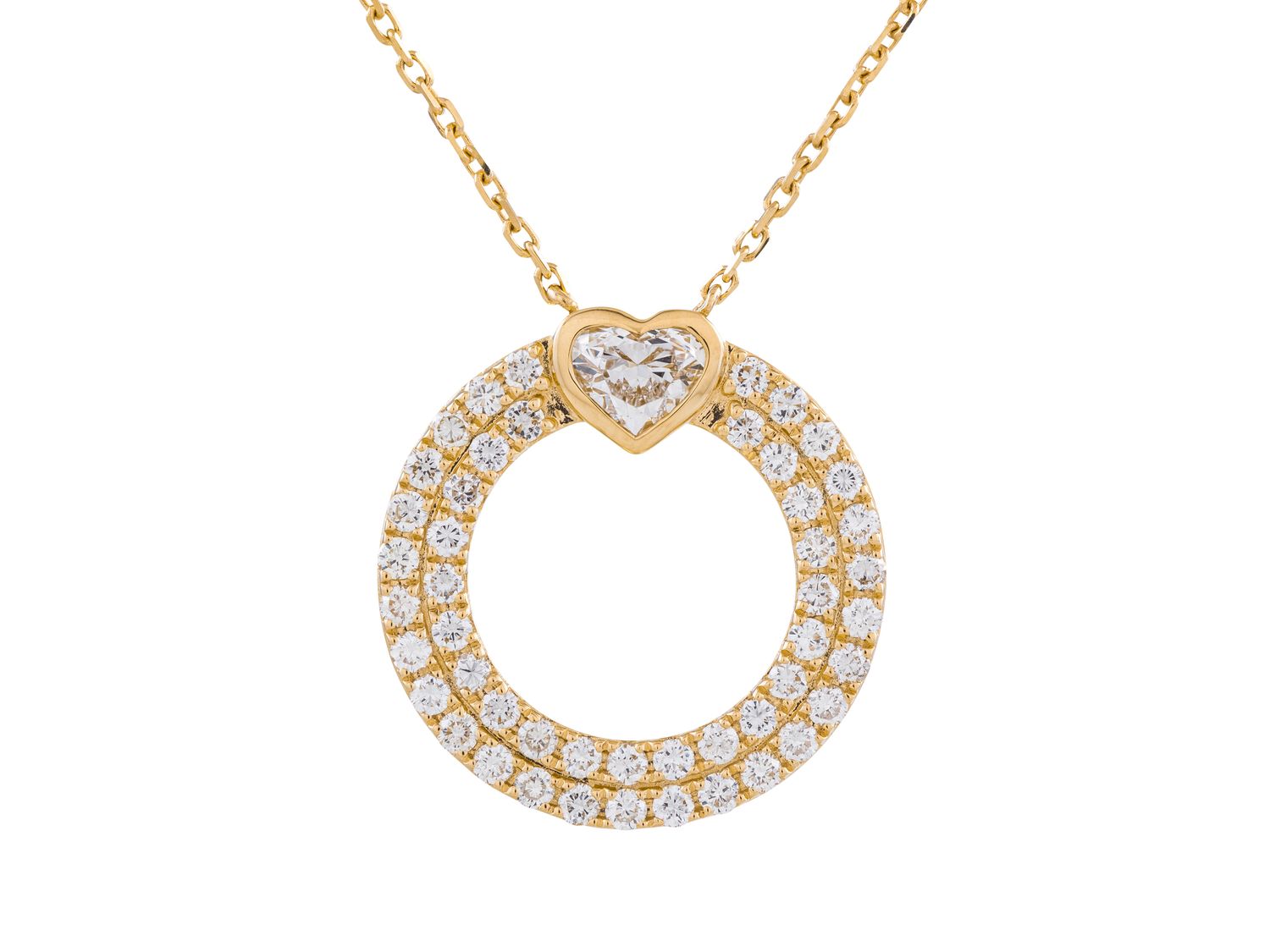 Diamond Necklace - 14 KT Yellow Gold