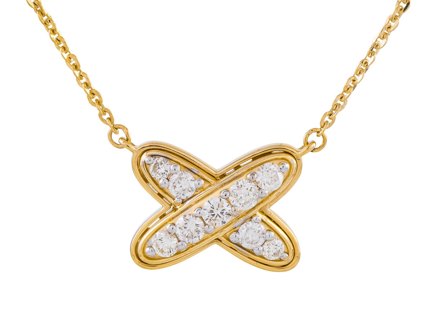 Diamond Necklace - 14 KT Yellow Gold