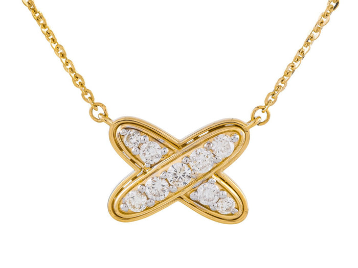 Diamond Necklace - 14 KT Yellow Gold