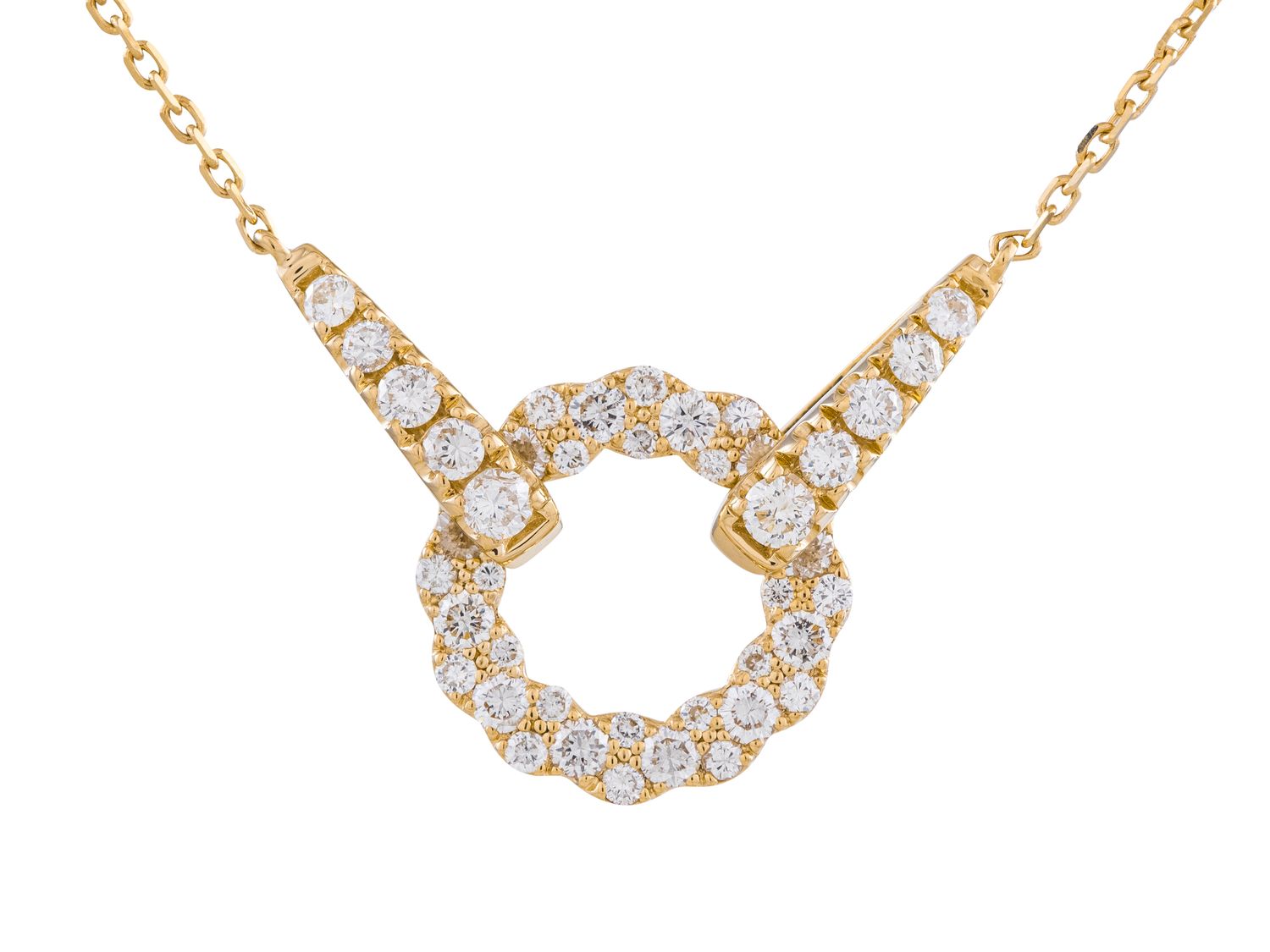 Diamond Necklace - 14 KT Yellow Gold