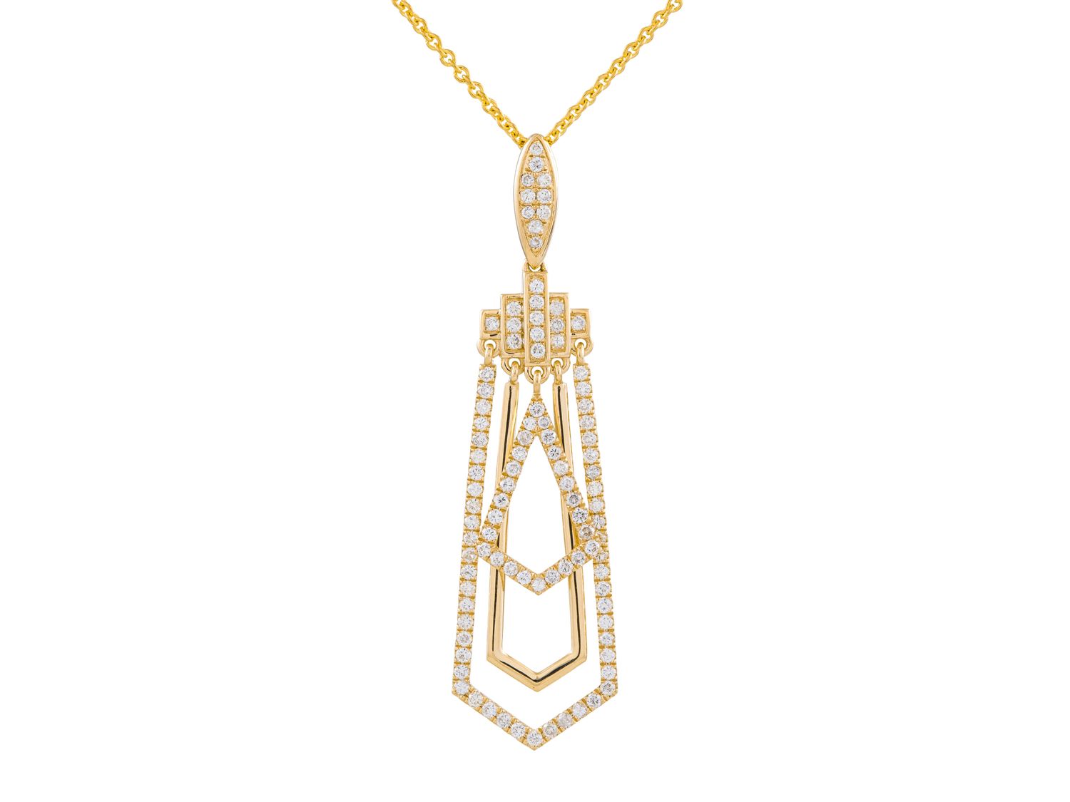Diamond Necklace - 14 KT Yellow Gold