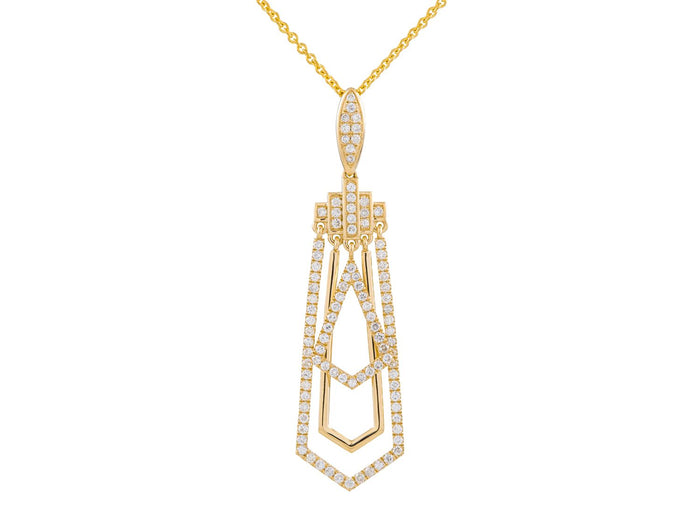 Diamond Necklace - 14 KT Yellow Gold