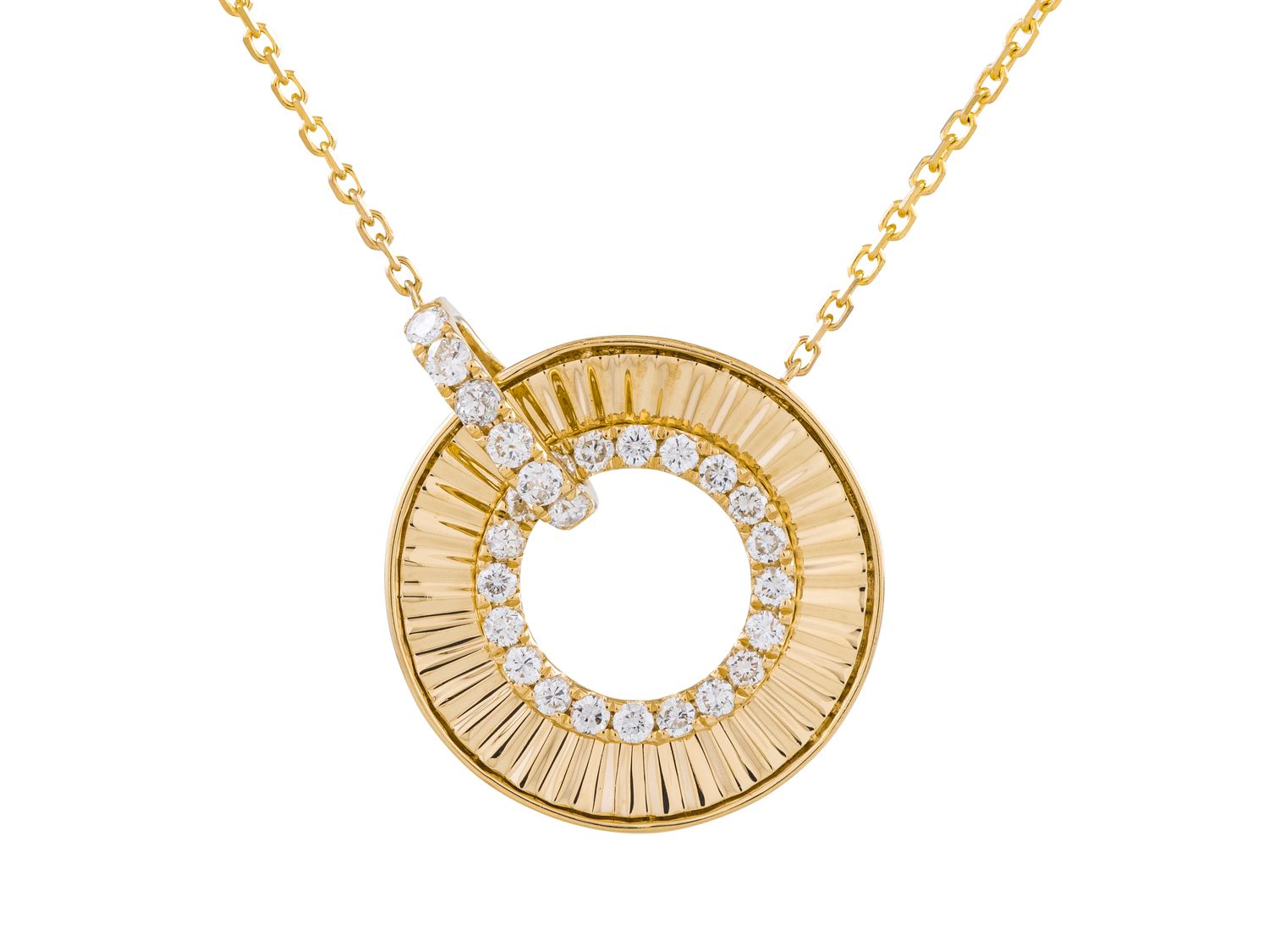 Diamond Necklace - 14 KT Yellow Gold
