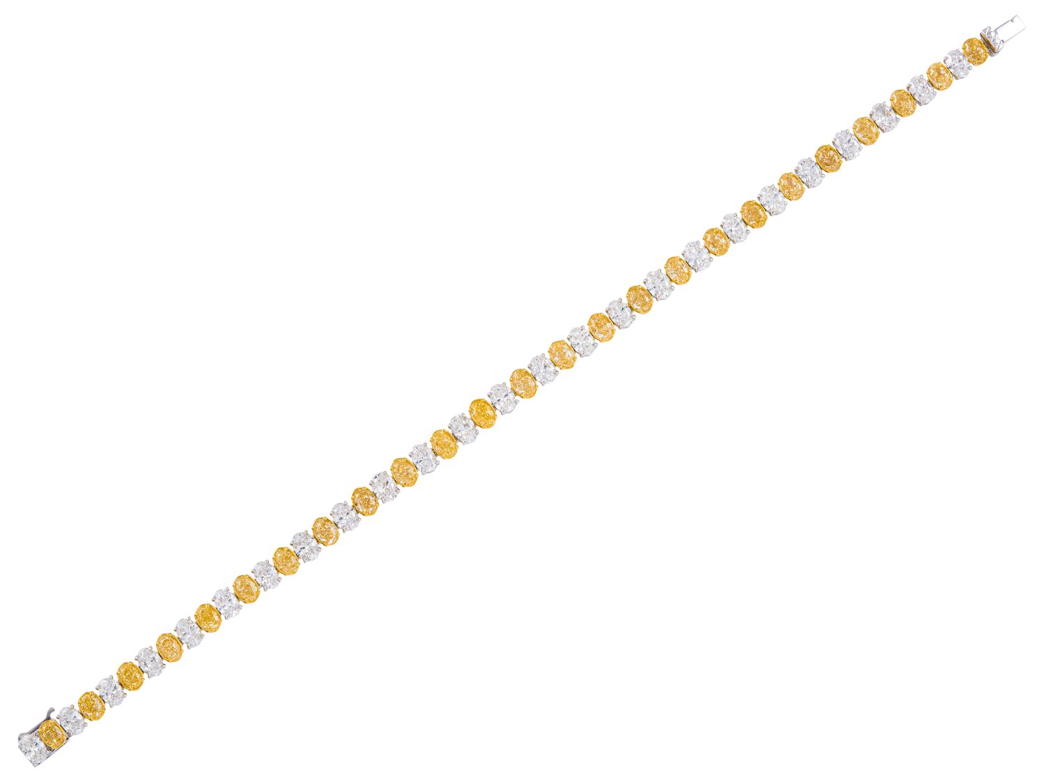 Diamond Bracelet - 18 KT White and Yellow Gold