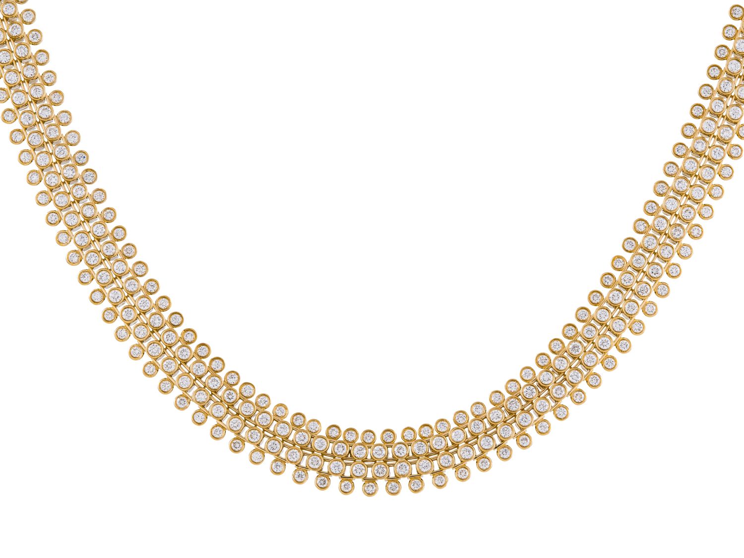 Diamond Necklace - 14 KT Yellow Gold