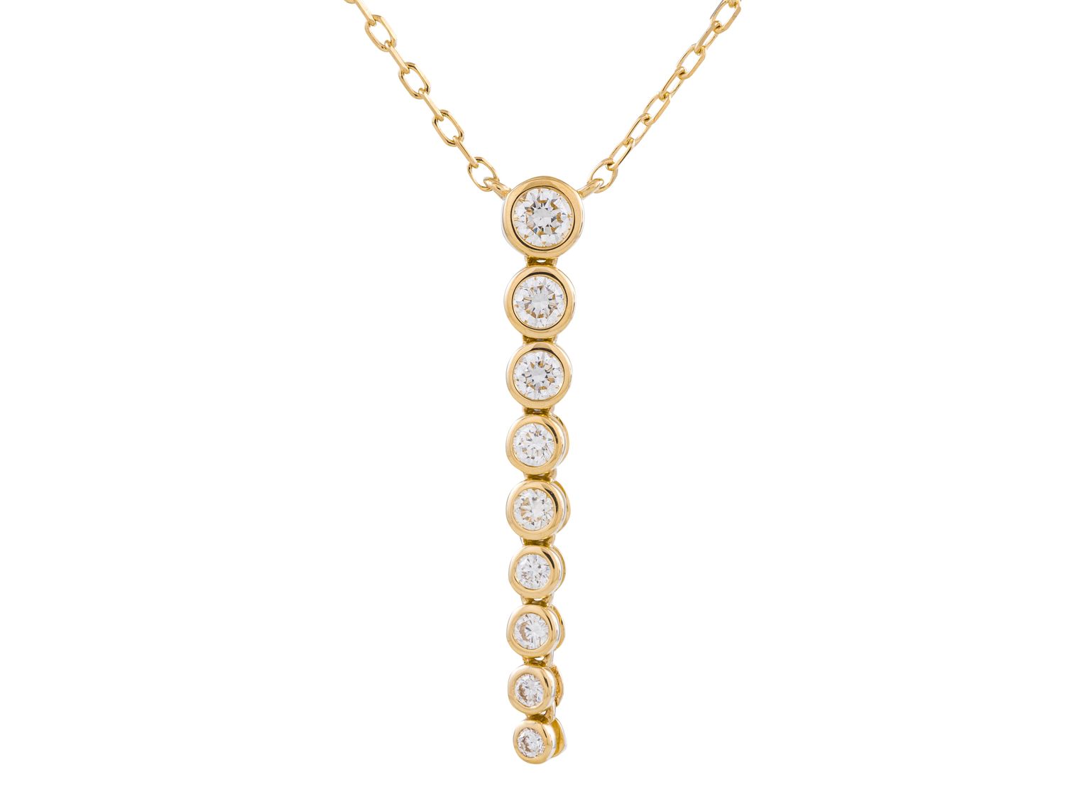 Diamond Necklace - 14 KT Yellow Gold