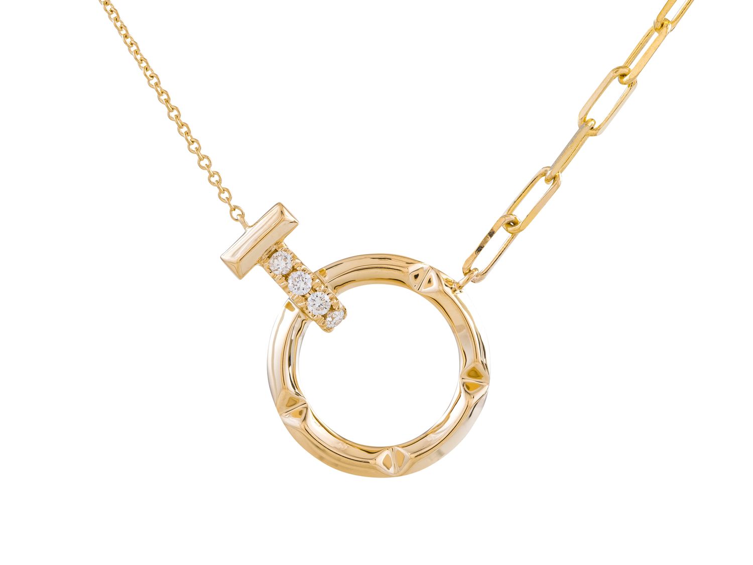 Diamond Necklace - 14 KT Yellow Gold