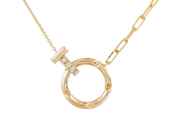 Diamond Necklace - 14 KT Yellow Gold