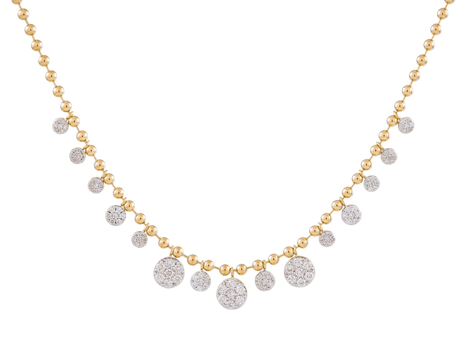 Diamond Necklace - 14 KT Yellow Gold