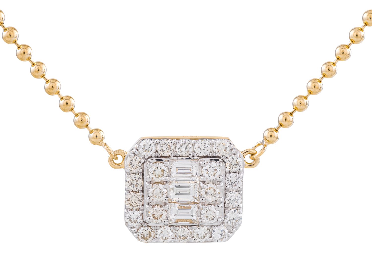 Diamond Necklace - 14 KT Yellow Gold