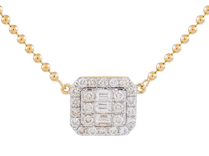 Diamond Necklace - 14 KT Yellow Gold
