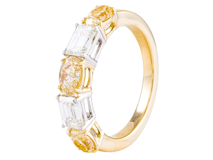 Diamond Band - 18 KT White and Yellow Gold