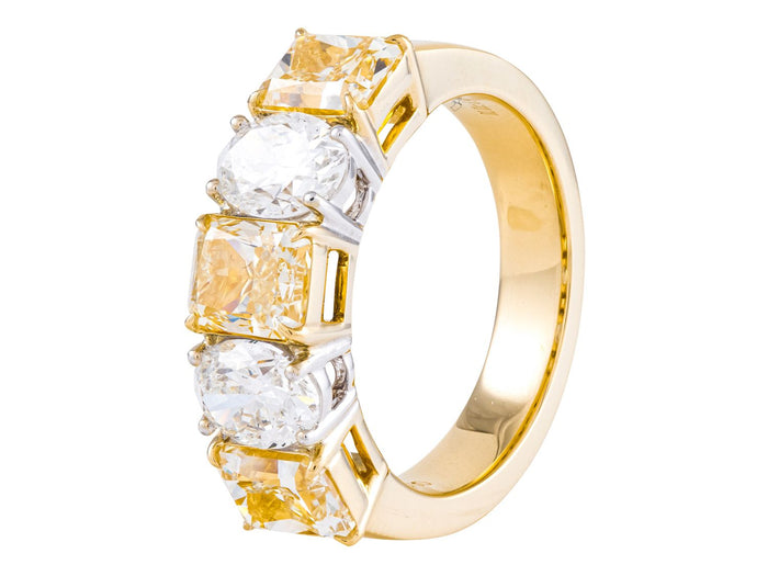 Diamond Ring - 18 KT White and Yellow Gold