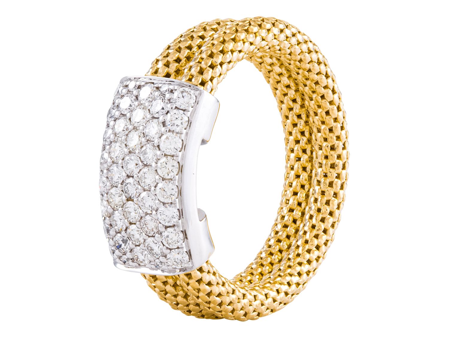 Diamond Ring - 18 KT White and Yellow Gold