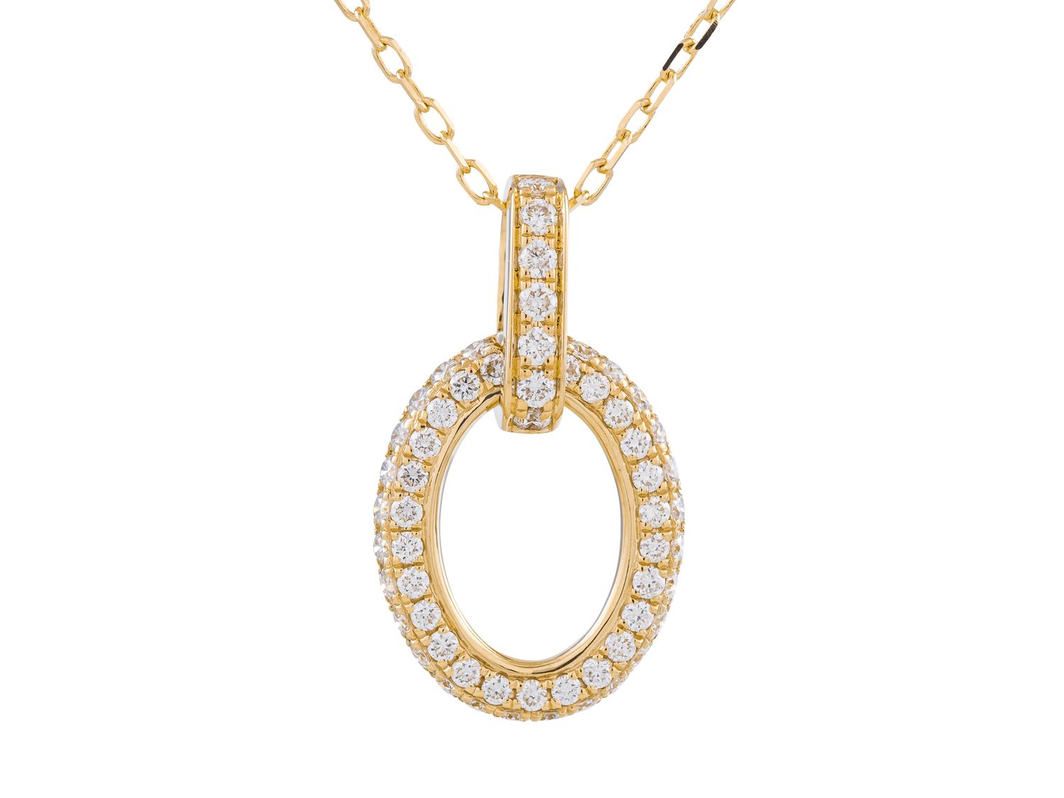Diamond Necklace - 14 KT Yellow Gold