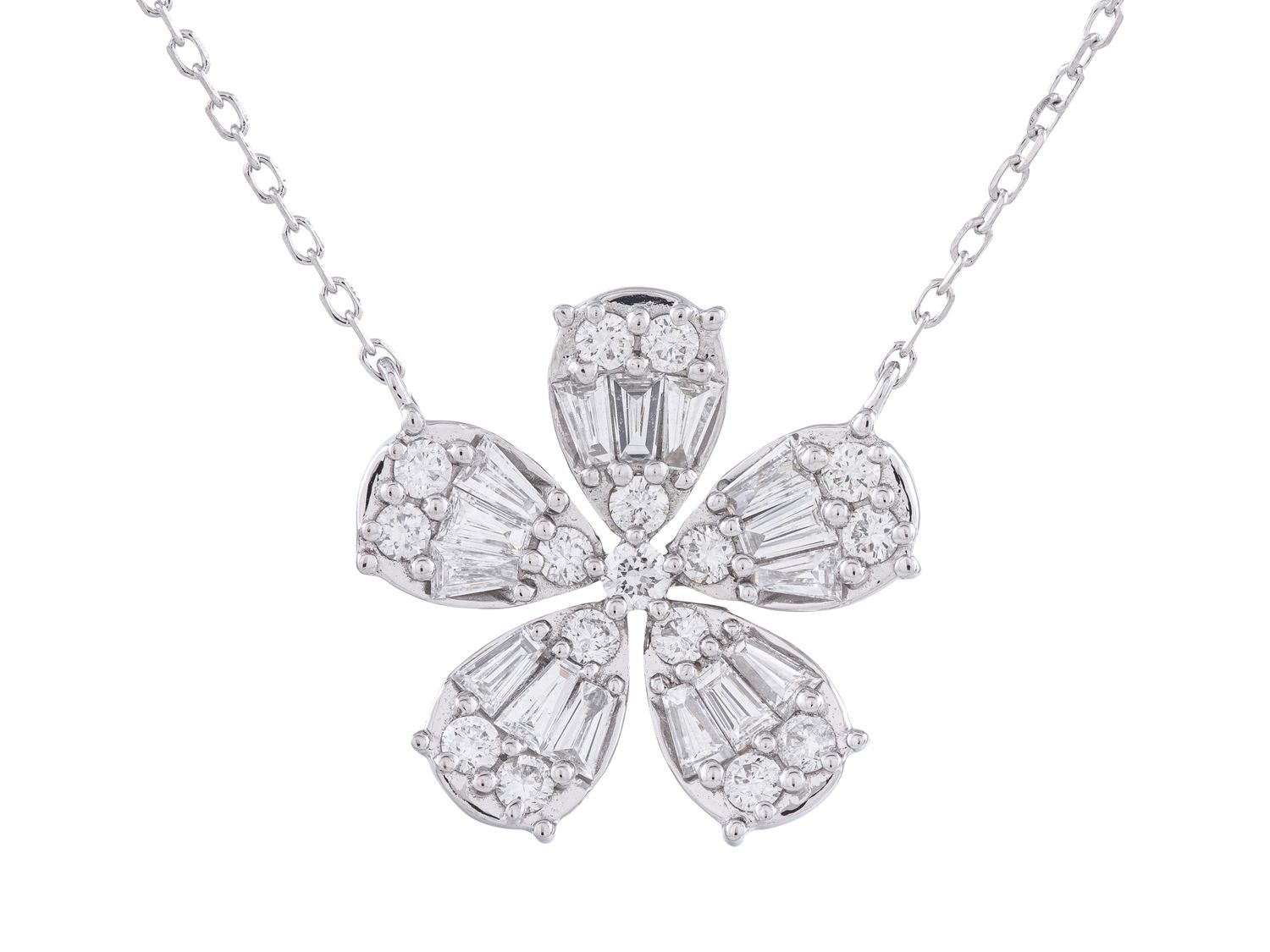 Diamond Necklace - 14 KT White Gold